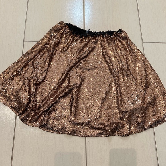 Sequin Bronze Skirt - Picture 1 of 3